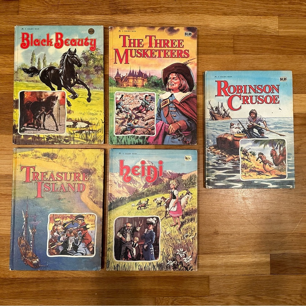 Five out of six books of large golden book Classics from 1975
